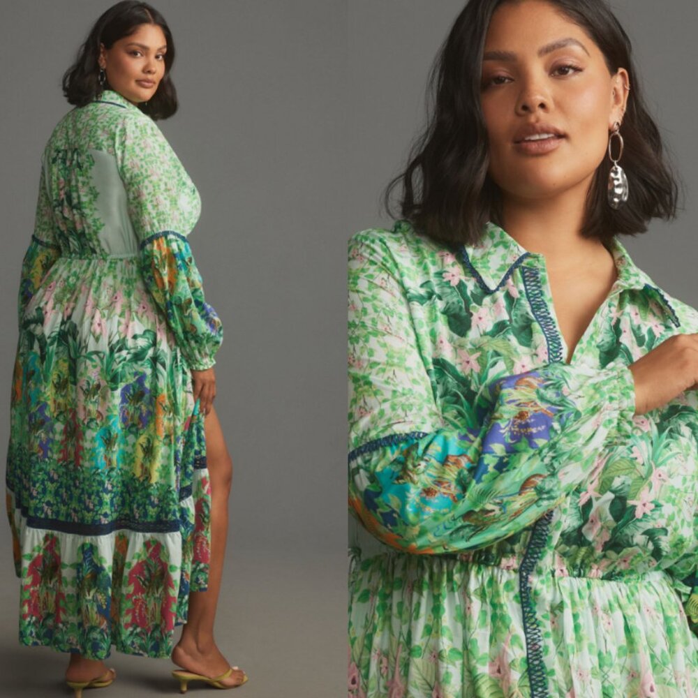 116 The Eleanora Long-Sleeve Maxi Shirt Dress Plus Anthropologie